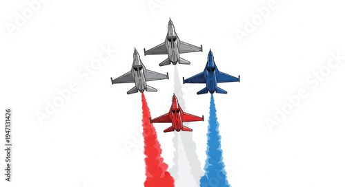 Military jets flying in formation.