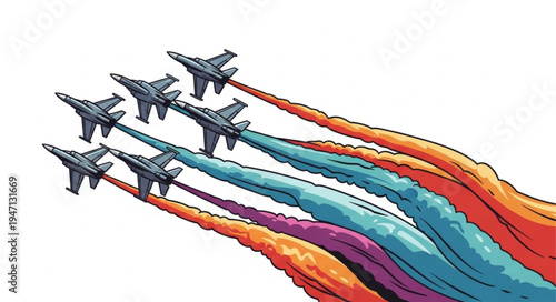 Military jets flying in formation.