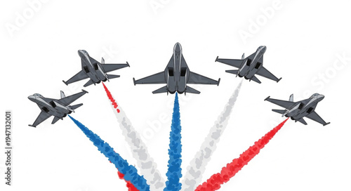 Military jets flying in formation.