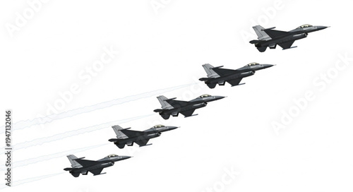 Military jets flying in formation.