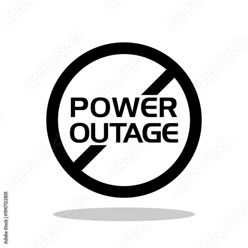 Power Outage Sign with shadow