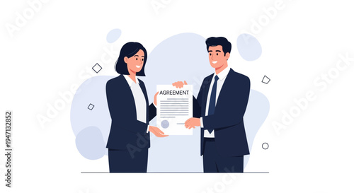 Business partners signing agreement contract, handshake, successful deal, partnership, teamwork