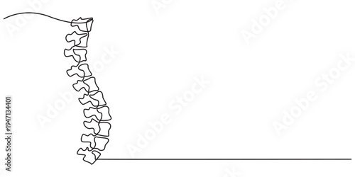 spine continuous one line drawing, Continuous one line drawing bones of human hand.  Wrist bones in single line art vector illustration. Editable stroke., Spine icon, Human spine vector illustration.