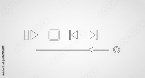 Minimalist music player interface with play pause buttons and slider.