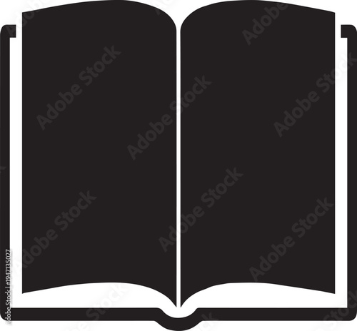 Open Hardcover Book Silhouettes Icon