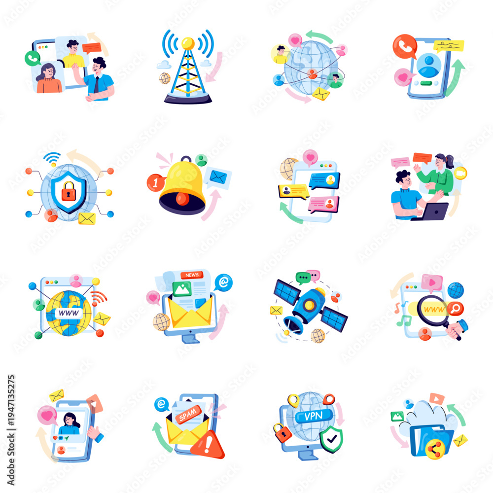 Fototapeta premium Set of Conversation Flat Illustrations