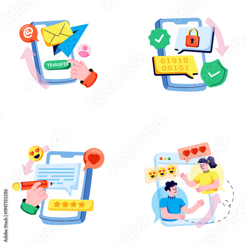 Set of Negotiation Flat Illustrations