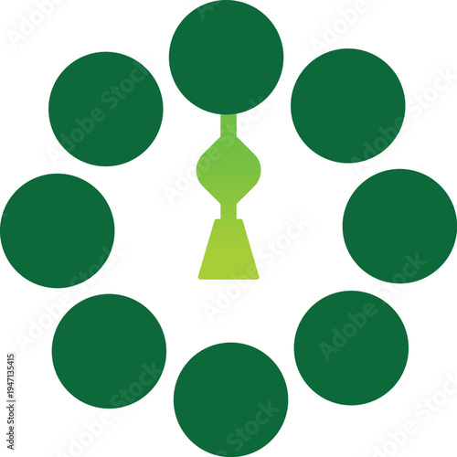 Islamic prayer beads icon, two-tone Tasbih vector symbol for Ramadan