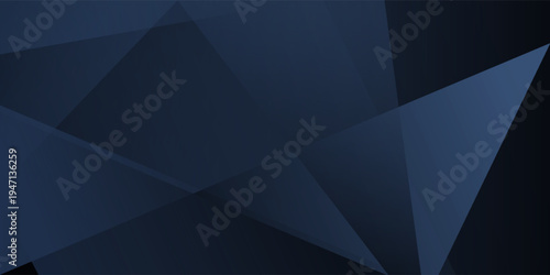 Modern black blue abstract background. Minimal. Color gradient. Dark. Web banner. Geometric shape. 3d effect. Lines stripes triangles.