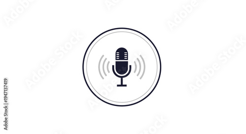 A microphone icon with sound waves.