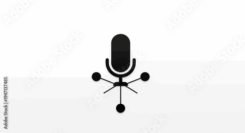Black microphone icon with pop filter.