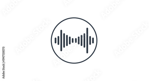 Sound wave icon in a circle.