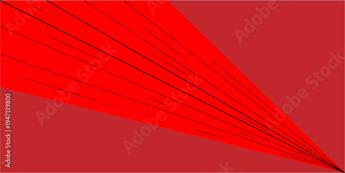 Dynamic red line convergence illustration viewed from a frontal perspective in a graphic design composition