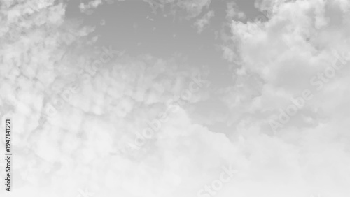 Horizontal of stormy, monochrome sky, dramatic clouds of rainy weather. Heavy clouds in moody gray tones. Vector design.