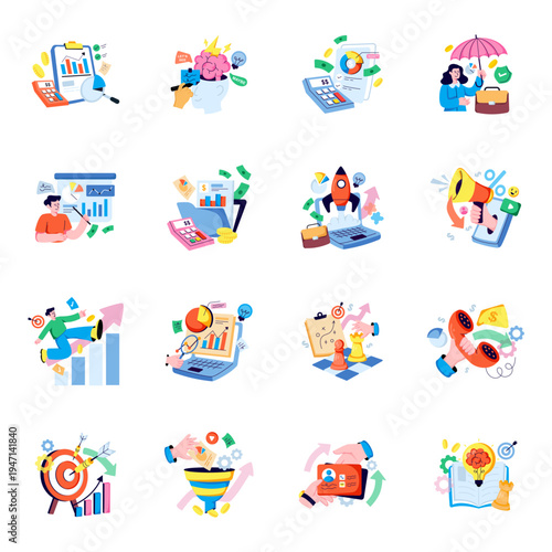 Set of Business Flat Illustrations 