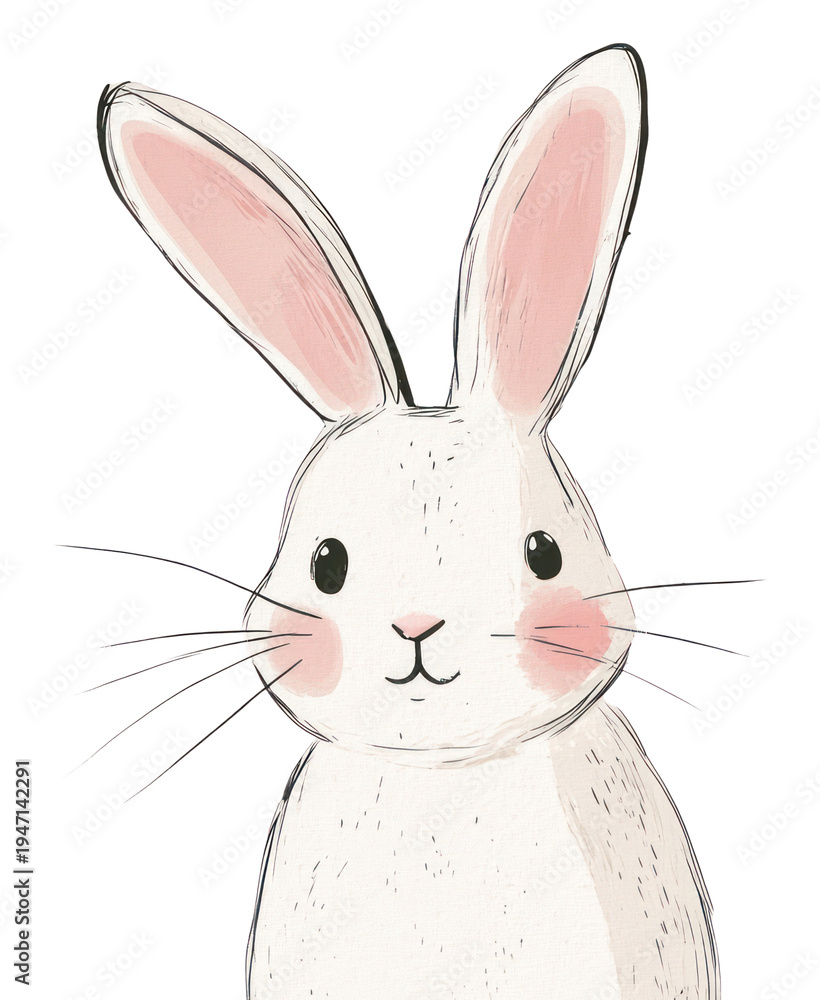Obraz premium PNG Cute bunny animal art illustration.