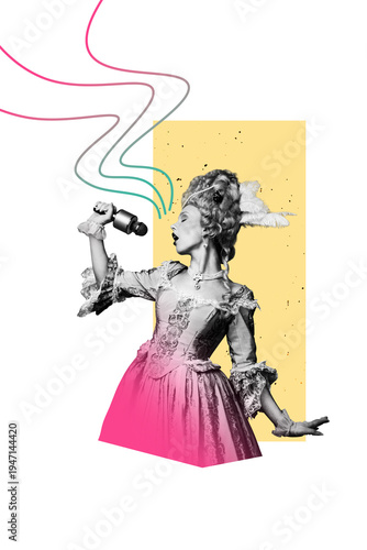 Canvastavla Trend artwork sketch design montage 3D collage of weekend clubber entertainment