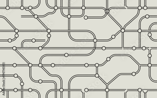 Circuit board design, gray lines on beige background electronic connections wires