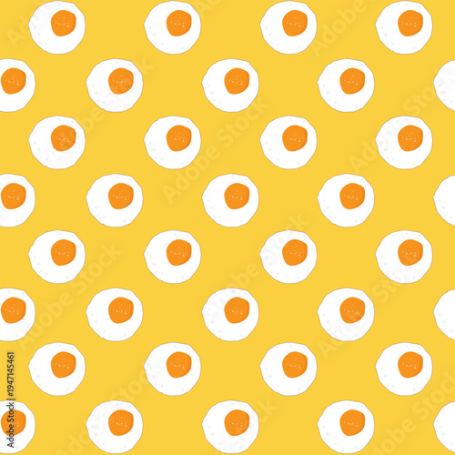 adorable fried egg pattern on a orange background.