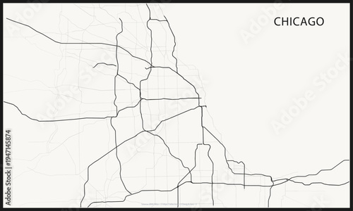 Chicago Road Network ? Ink Cartographic Line Art