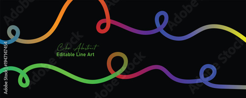 Vibrant neon light streaks in the dark