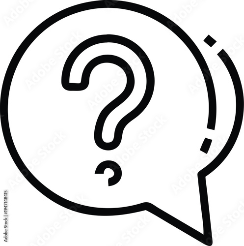 A black and white image of a question mark in a speech bubble