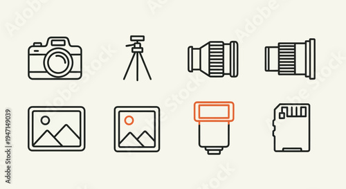 Camera and photography equipment icons