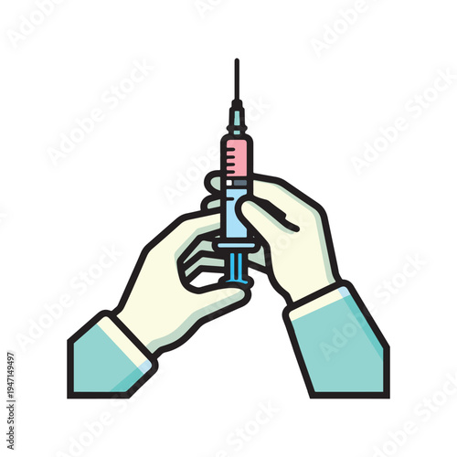 Preparing Vaccine Injection with Syringe in Hands