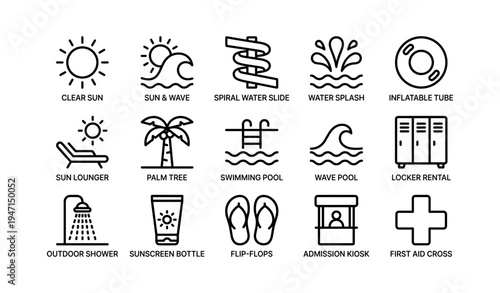 Summer pool fun: sun, waves, water slides, and beach essentials