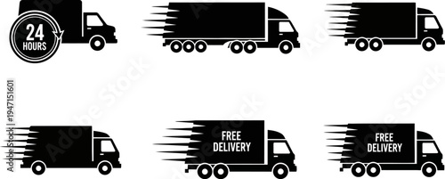 blacktruckiconswithvariousdeliveryoptionsincluding24hoursandfreedelivery