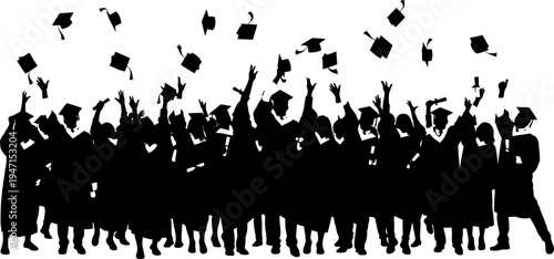 Graduates throwing caps in the air in celebration of their academic achievement