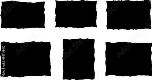 Torn paper rectangles on white background for scrapbooking and crafting  torn paper shapes