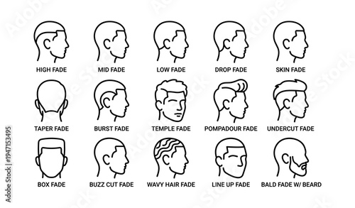 Male hairstyles: fade, buzz, pompadour, and more