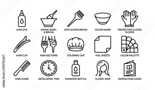 Hair coloring tools and accessories for salon use