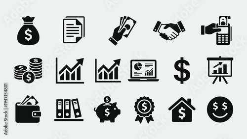 Financial and Business Icons Set