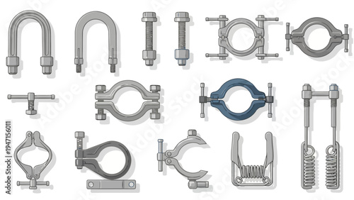 Metal Clamps and Fasteners.