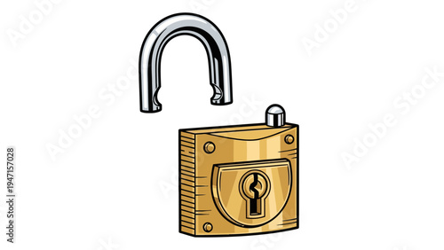 Open Padlock Security Device.