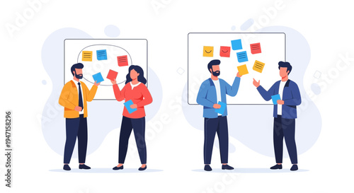 Teamwork and Brainstorming: People Planning with Sticky Notes on Whiteboards