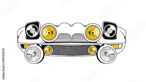 Vintage Car Front View.