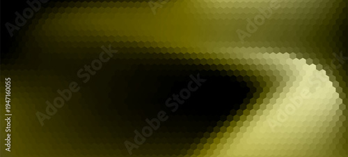 Abstract yellow and black hexagon mosaic background with smooth gradient lighting effect. Geometric honeycomb pattern with soft blur and modern digital texture.