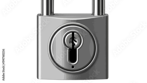 Padlock with Keyhole Closeup.