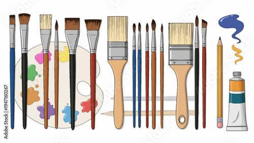 Paintbrushes and Art Supplies.