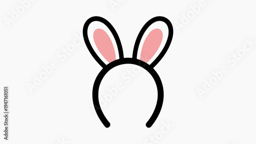 Cartoon bunny ears headband for costume party fun and playful easter celebration with pink inner ears