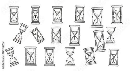 Hand Drawn Hourglass Collection Set