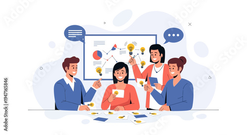 Teamwork and Brainstorming: People Generating Ideas Around a Table