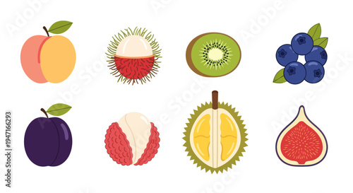 Colorful assortment of fresh fruits