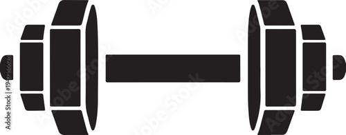 Dumbbell icon for gym fitness weightlifting bodybuilding powerlifting training exercise equipment silhouette vector design