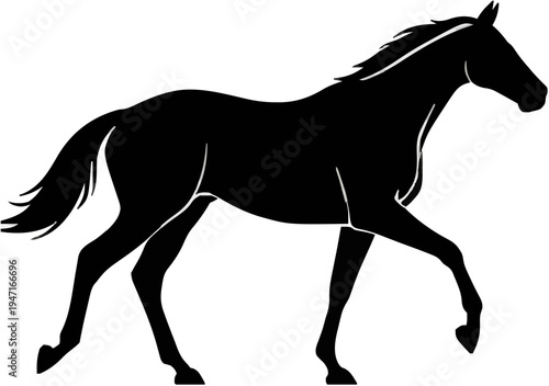 Thoroughbred Racehorse Silhouette – Flat Vector Plotter Cut File