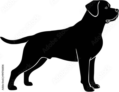 Rottweiler Dog Silhouette – Flat Vector Plotter Cut File