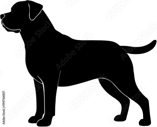 Rottweiler Dog Silhouette – Flat Vector Plotter Cut File